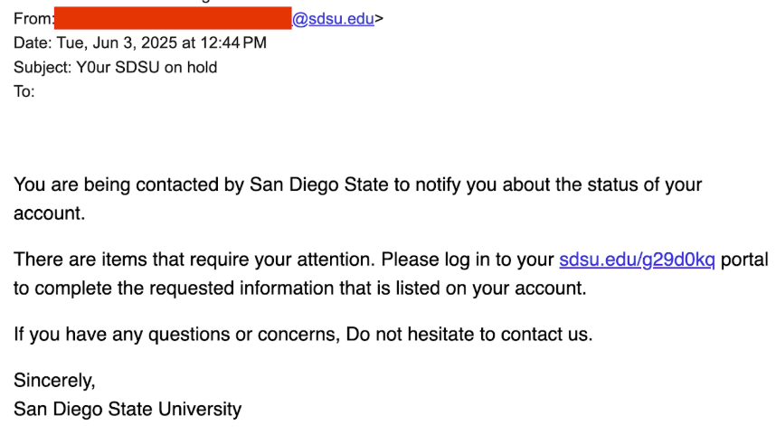 Sample Phishing Email