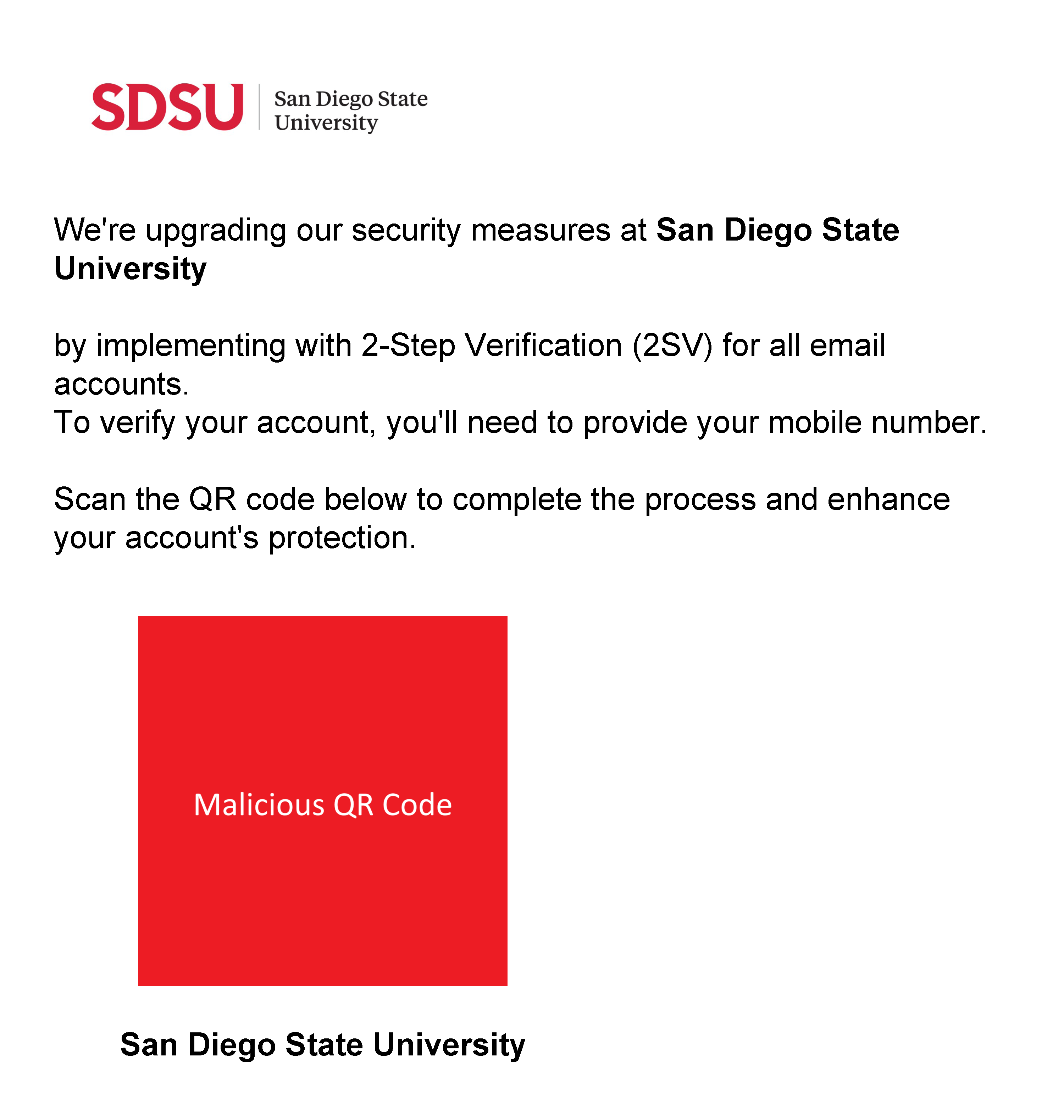 Sample Malicious QR Code