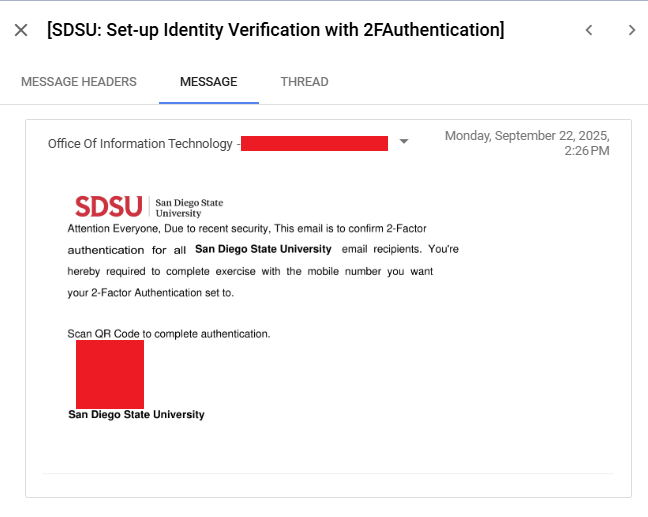 Sample Phishing Message
