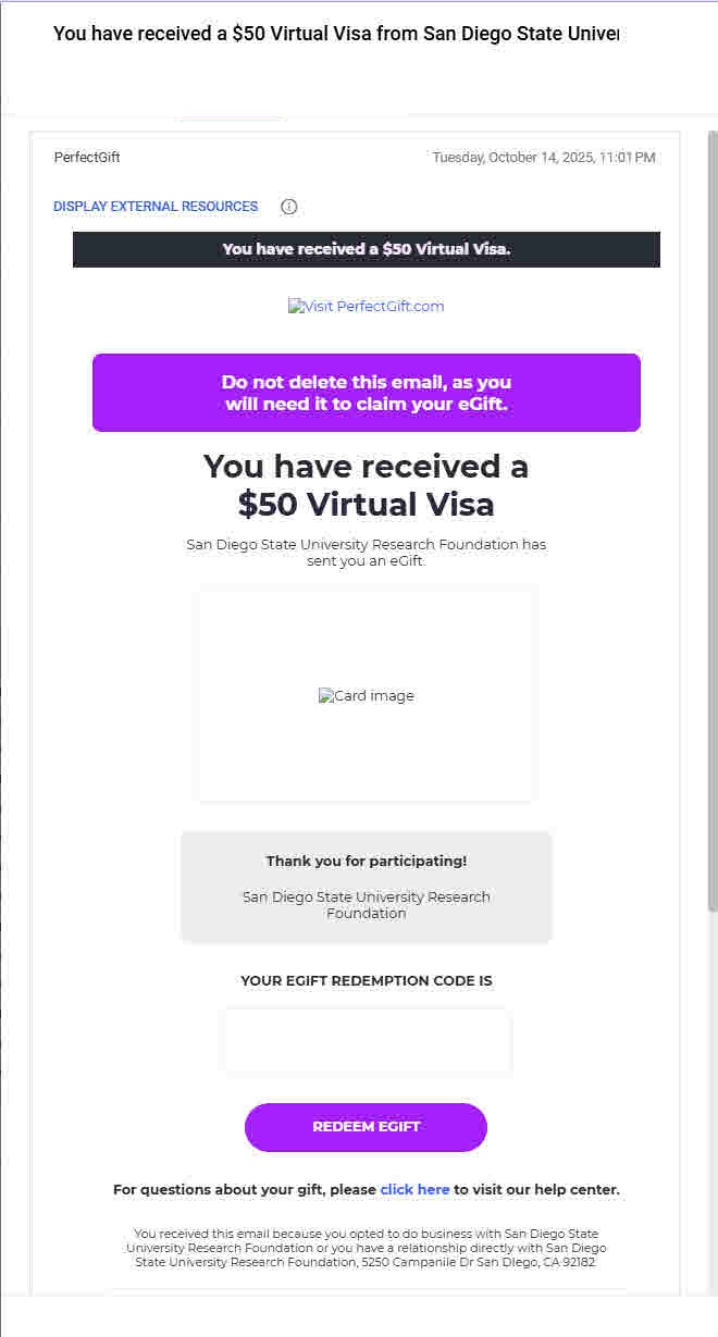 Sample Phishing Message