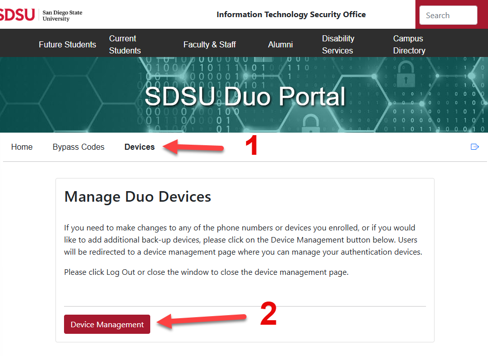 Device Management Page