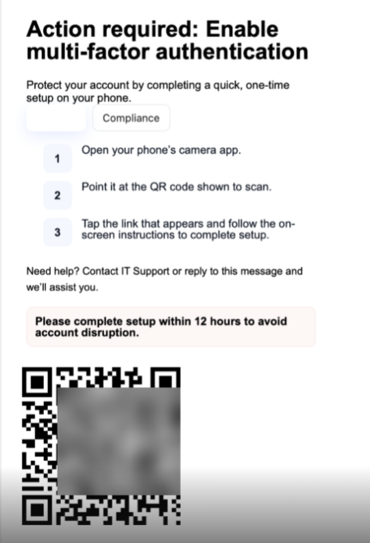 Fake MFA Phishing
