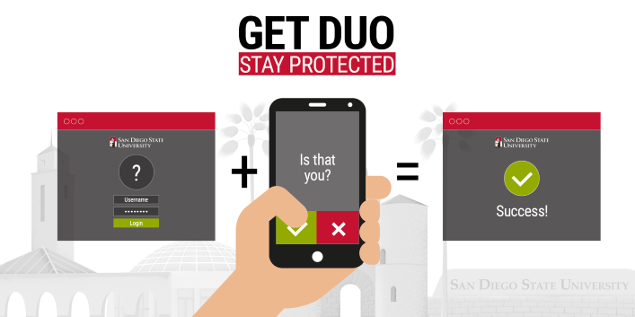 Get Duo, Stay Protected. Duo mobile app in action.